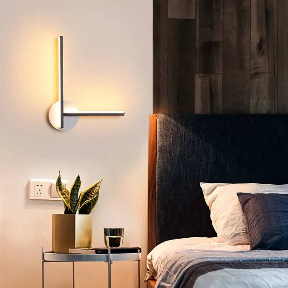 Black Linear Wall Light Acrylic Dual-Temp