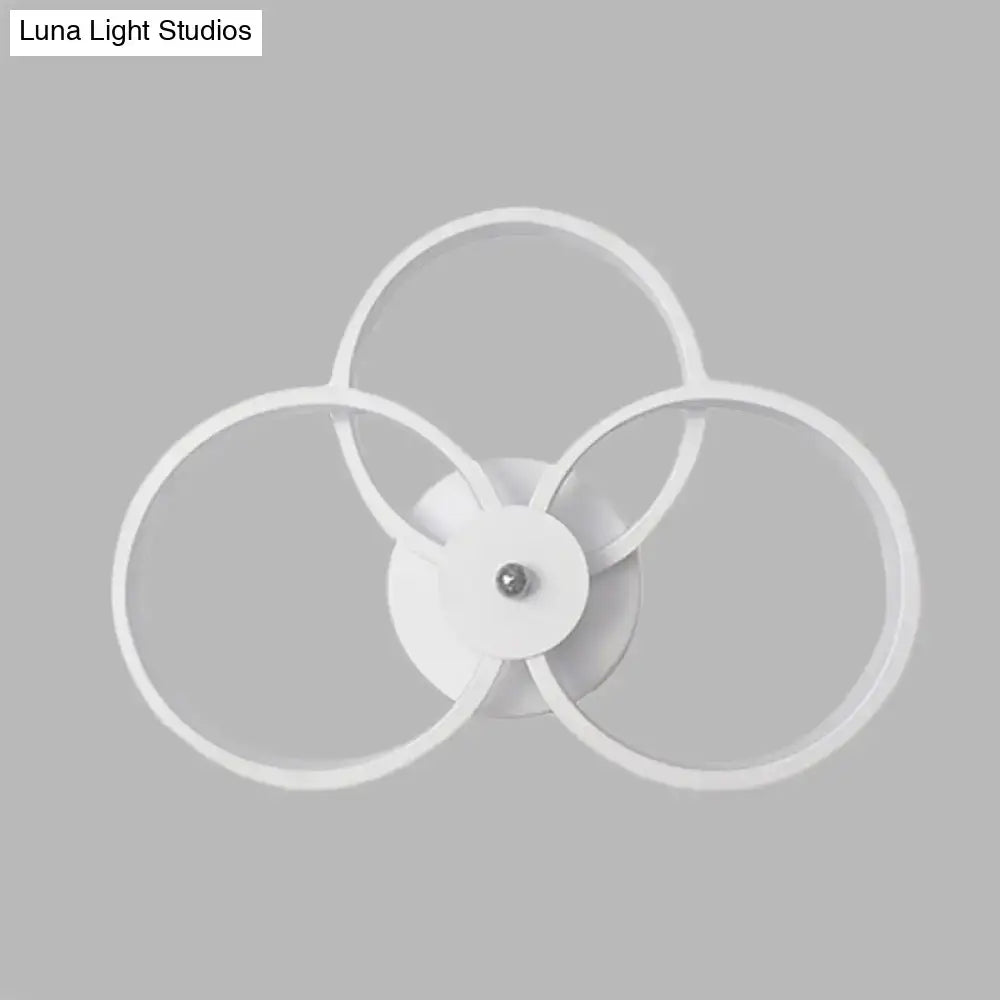 White 3-Ring Wall Sconce