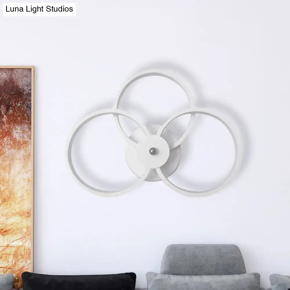 White 3-Ring Wall Sconce