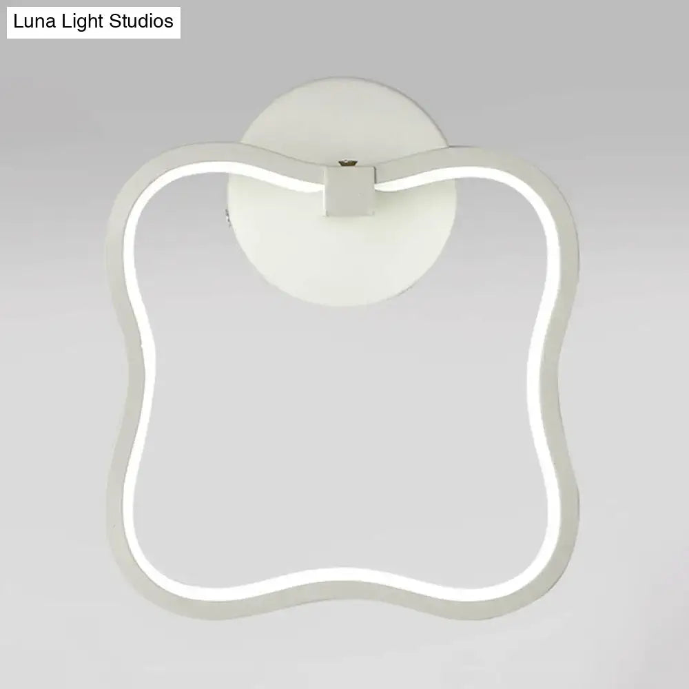 White Curved Square Wall Sconce