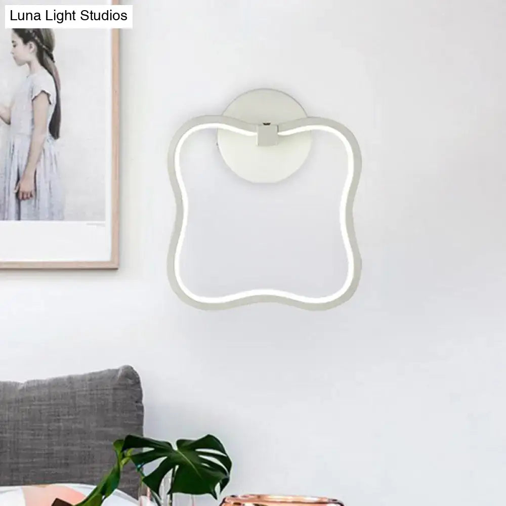 White Curved Square Wall Sconce