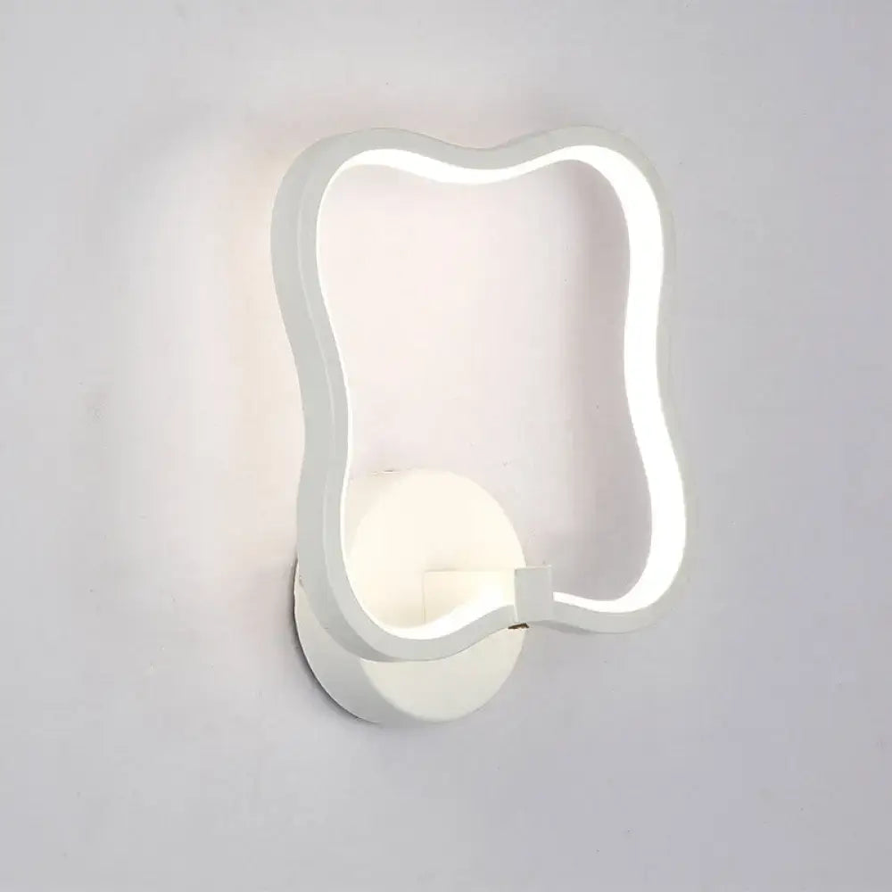 White Curved Square Wall Sconce