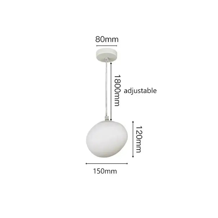 White Glass Ball 30-Head Dining Room Pendant