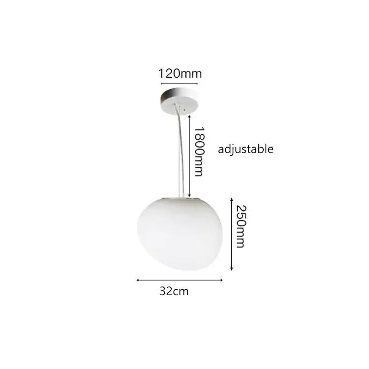 White Glass Ball 30-Head Dining Room Pendant