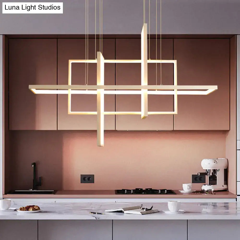 White Rectangular Kitchen Pendant