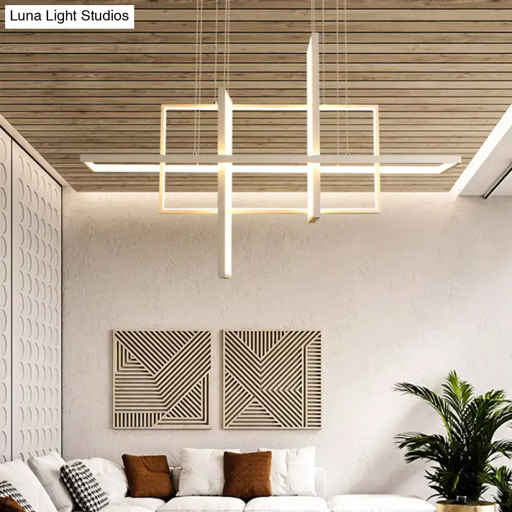 White Rectangular Kitchen Pendant