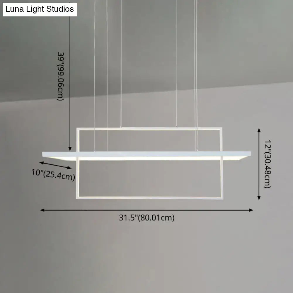 White Rectangular Kitchen Pendant