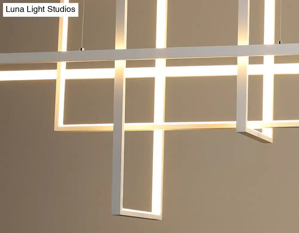 White Rectangular Kitchen Pendant