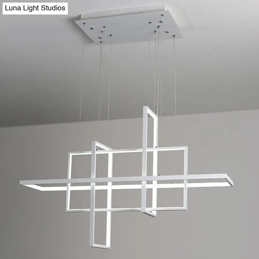 White Rectangular Kitchen Pendant