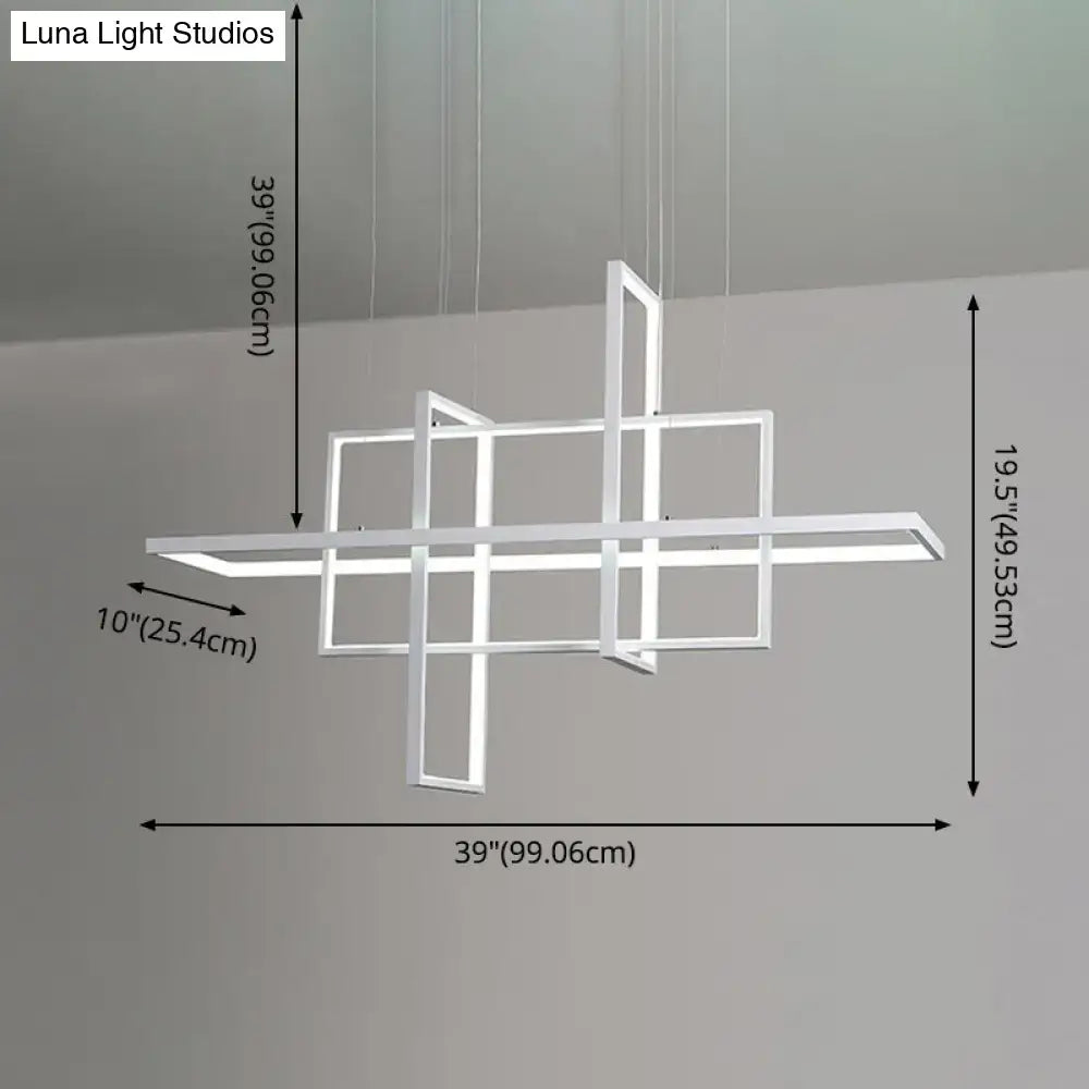 White Rectangular Kitchen Pendant