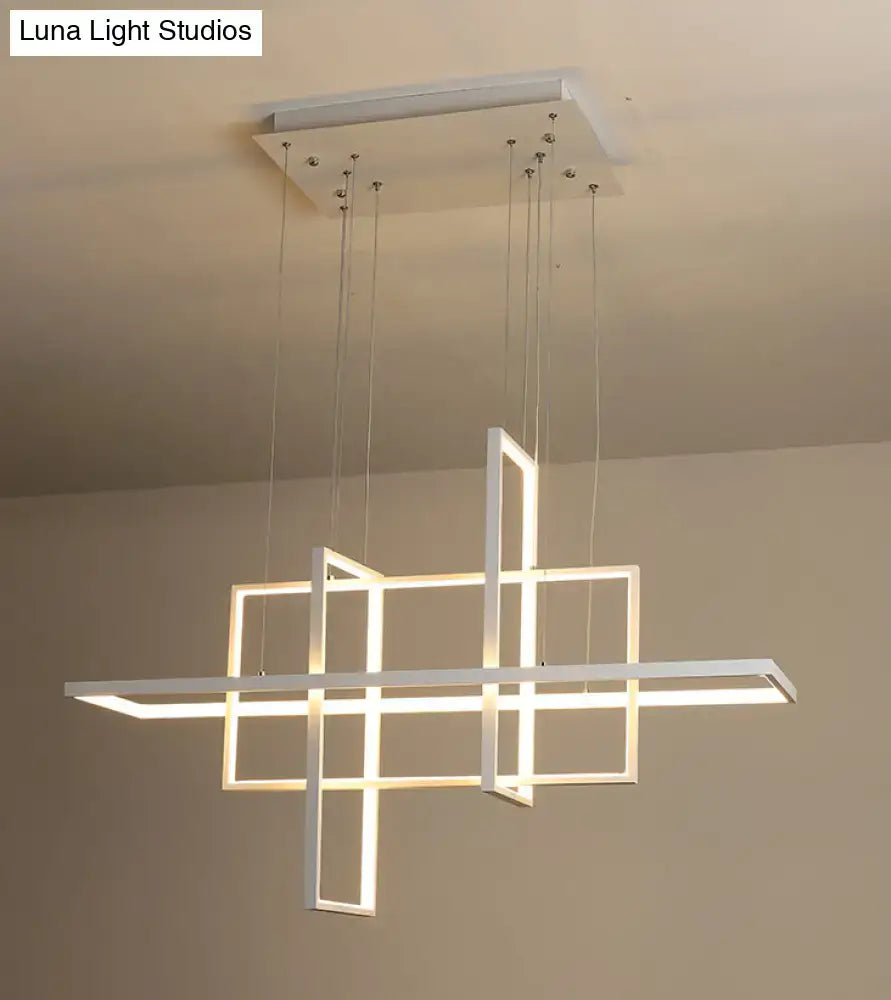 White Rectangular Kitchen Pendant