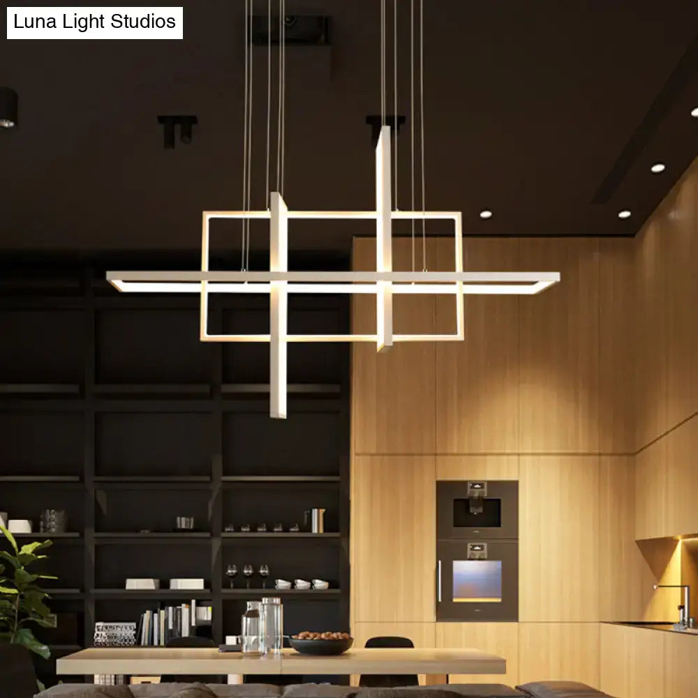White Rectangular Kitchen Pendant