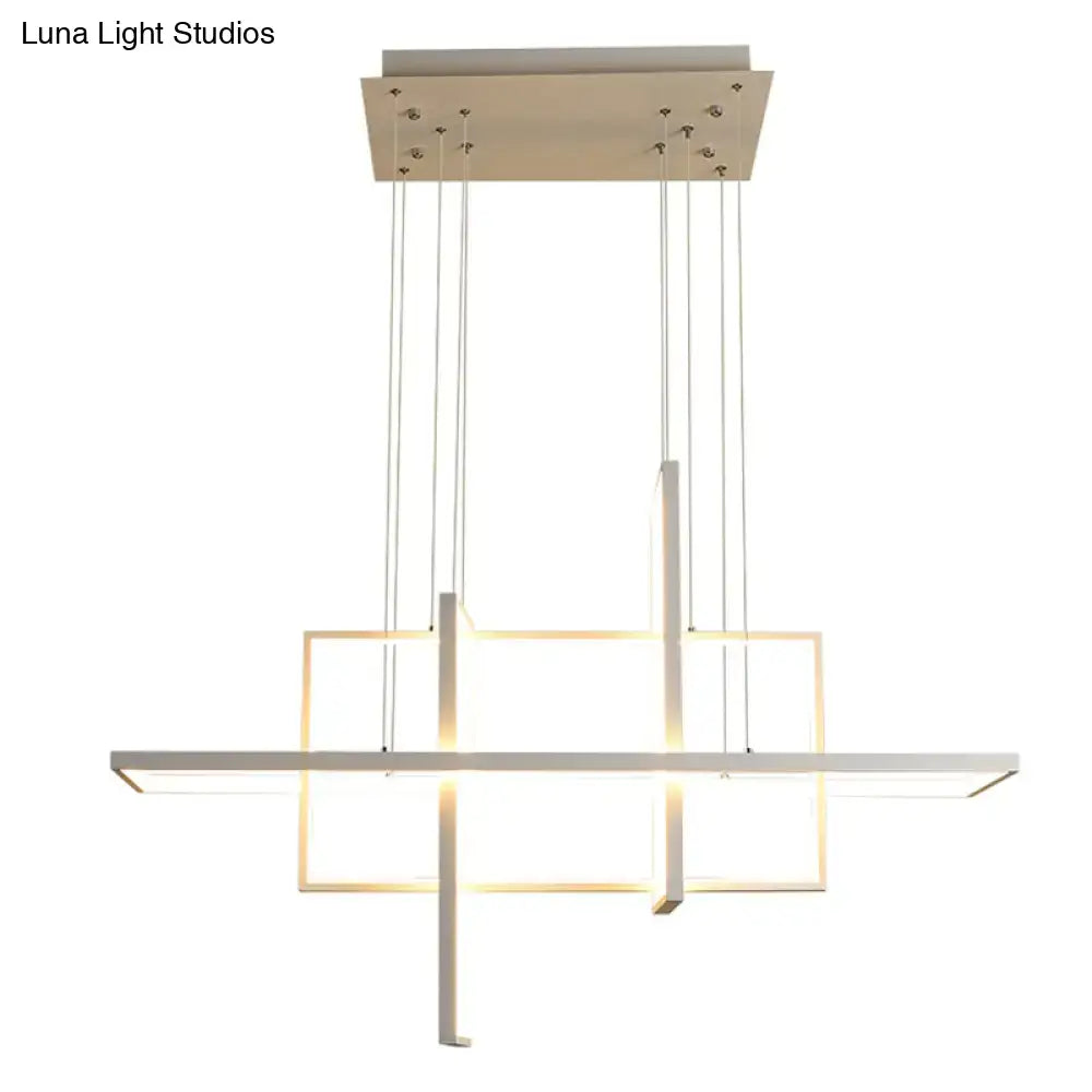 White Rectangular Kitchen Pendant