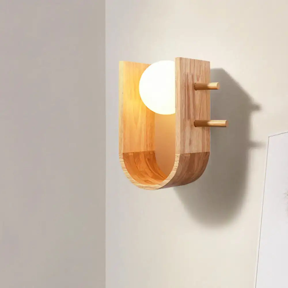 Wooden Modern Wall Sconce