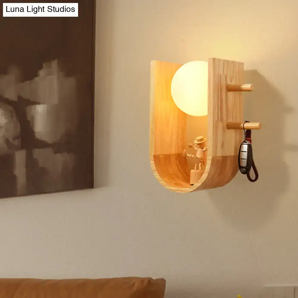 Wooden Modern Wall Sconce