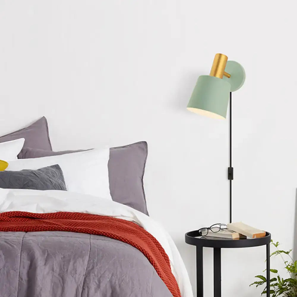 Mint Gold Drum Sconce