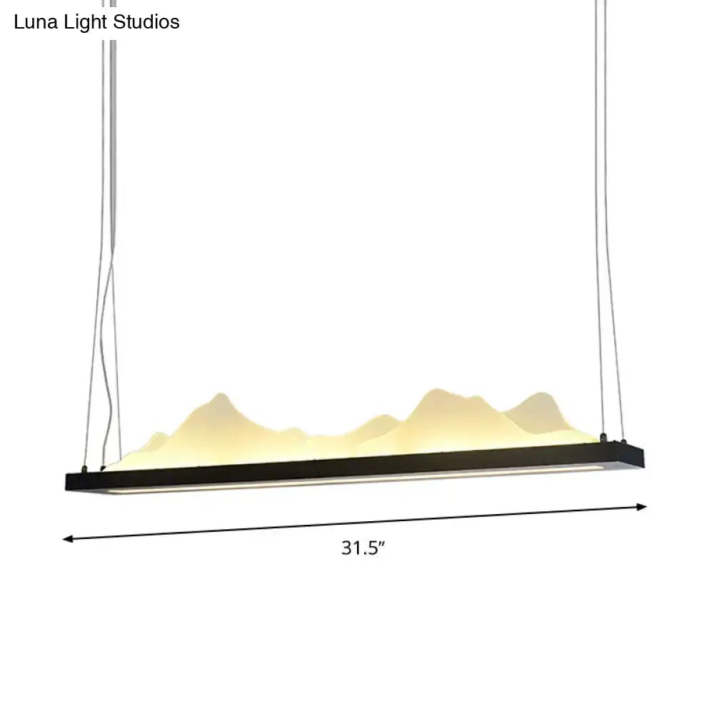 Black Acrylic Wide LED Island Light 39-Inch