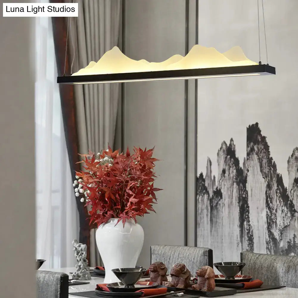 Black Acrylic Wide LED Island Light 39-Inch