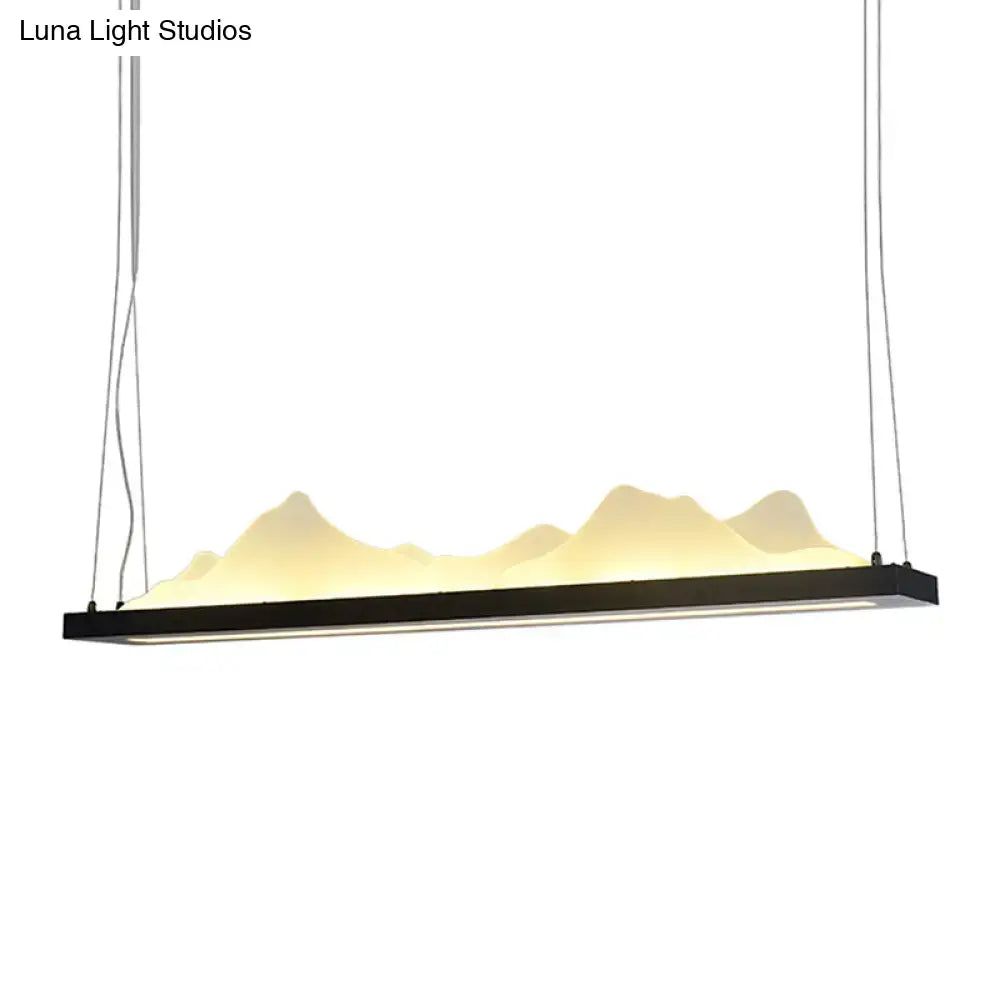 Black Acrylic Wide LED Island Light 39-Inch