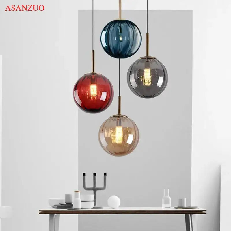 Glass Ball Nordic Dining Room Pendant Lamp