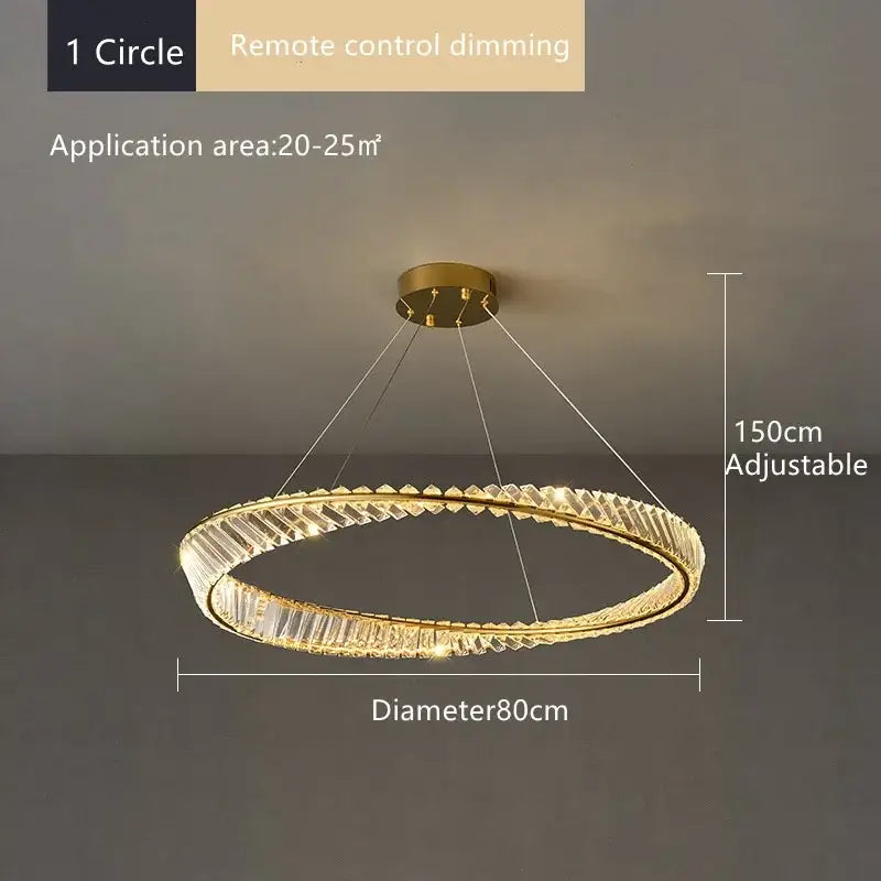 Gold Crystal 60cm Dining Chandelier