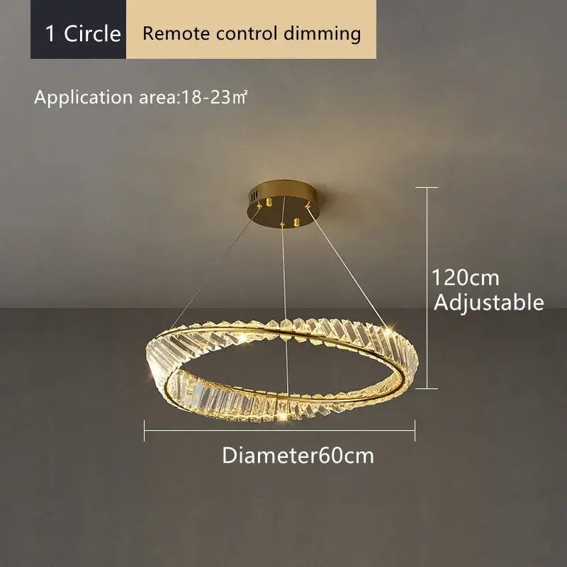 Gold Crystal 60cm Dining Chandelier