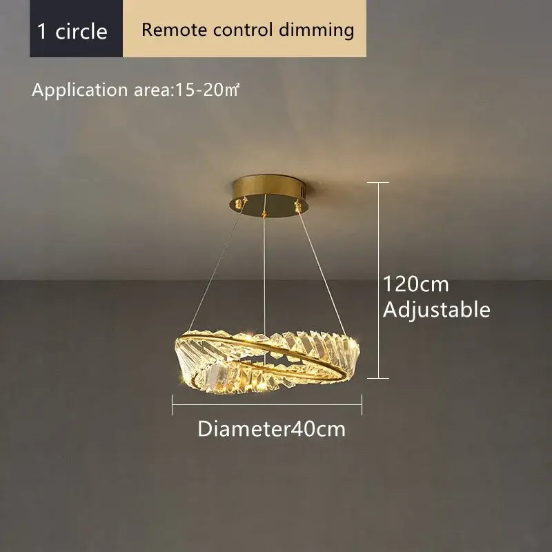 Gold Crystal 60cm Dining Chandelier