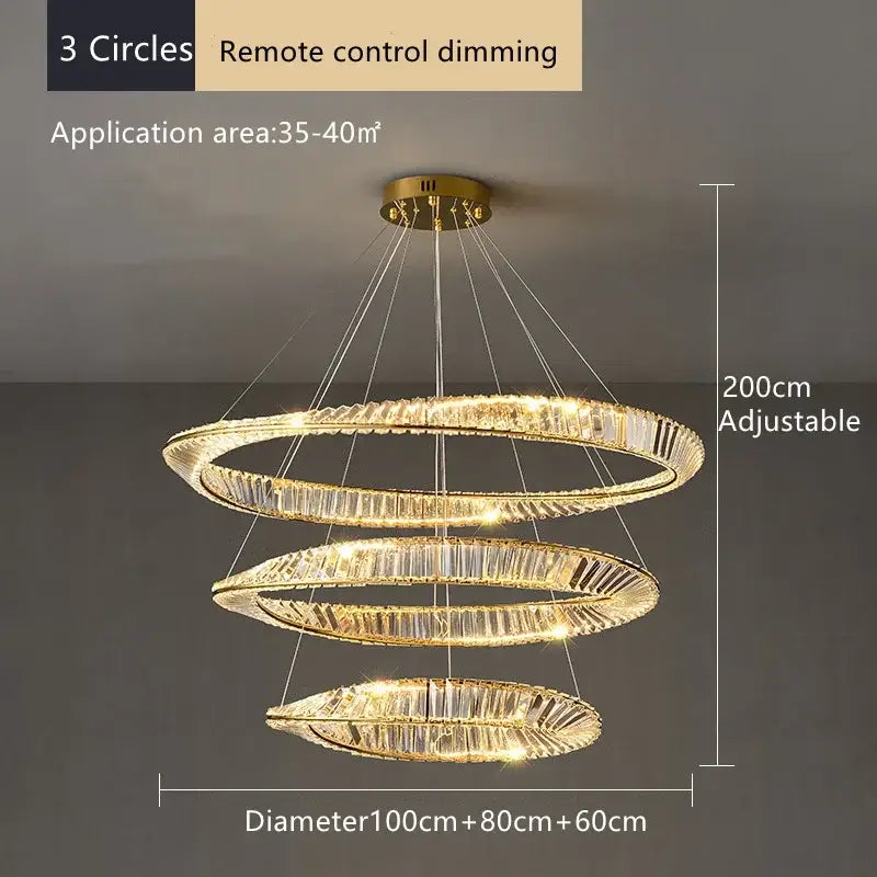 Gold Crystal 60cm Dining Chandelier