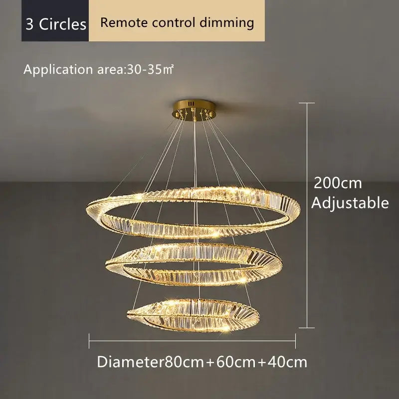 Gold Crystal 60cm Dining Chandelier