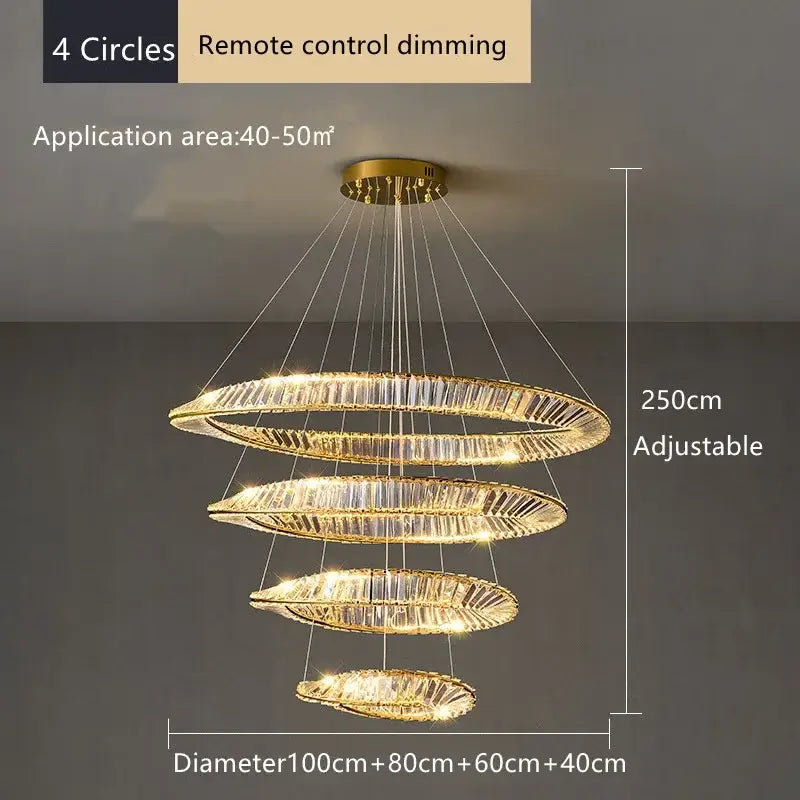 Gold Crystal 60cm Dining Chandelier