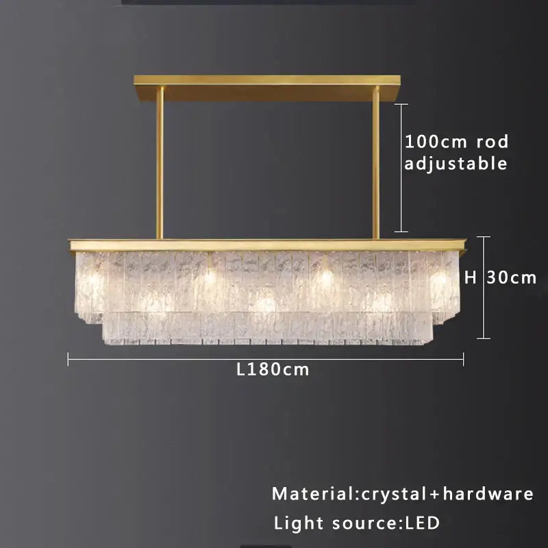 Gold Crystal Glass Chandelier Black or Gold Finish
