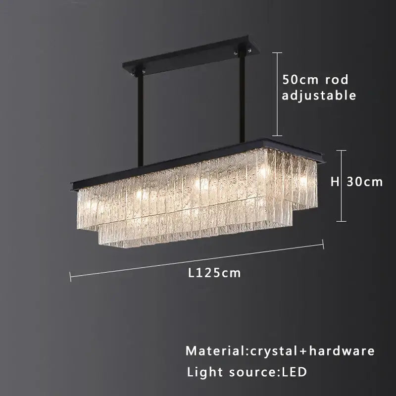 Gold Crystal Glass Chandelier Black or Gold Finish