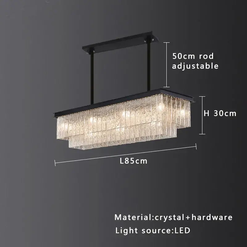 Gold Crystal Glass Chandelier Black or Gold Finish