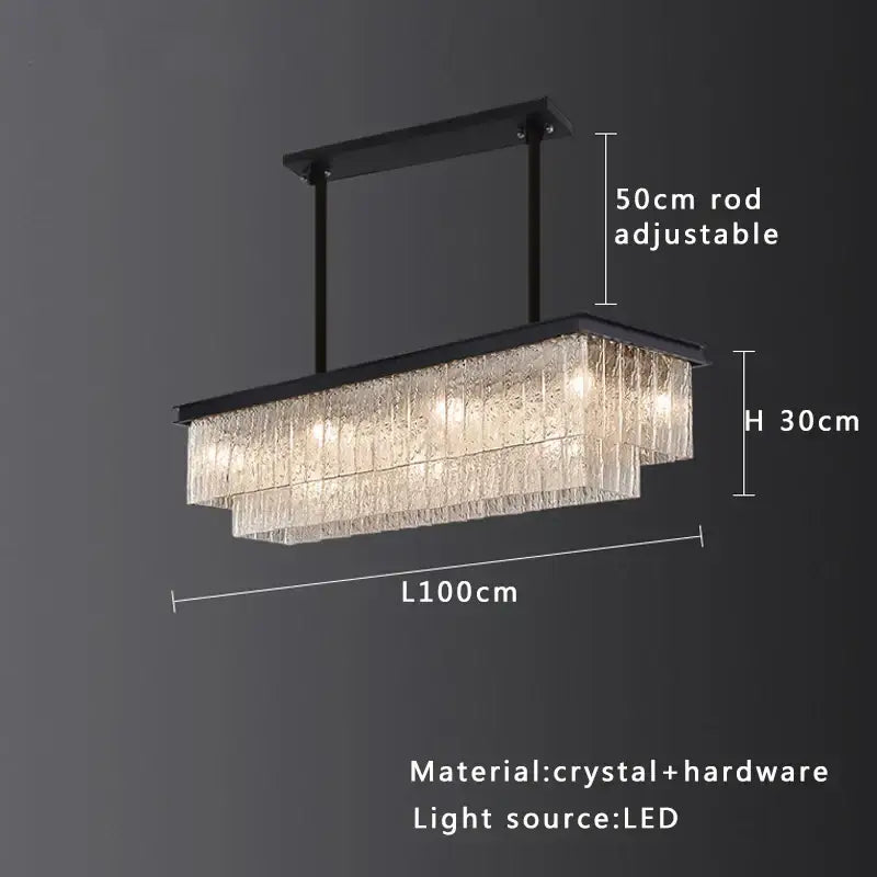 Gold Crystal Glass Chandelier Black or Gold Finish