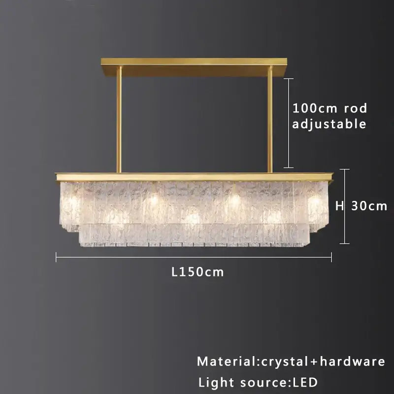 Gold Crystal Glass Chandelier Black or Gold Finish