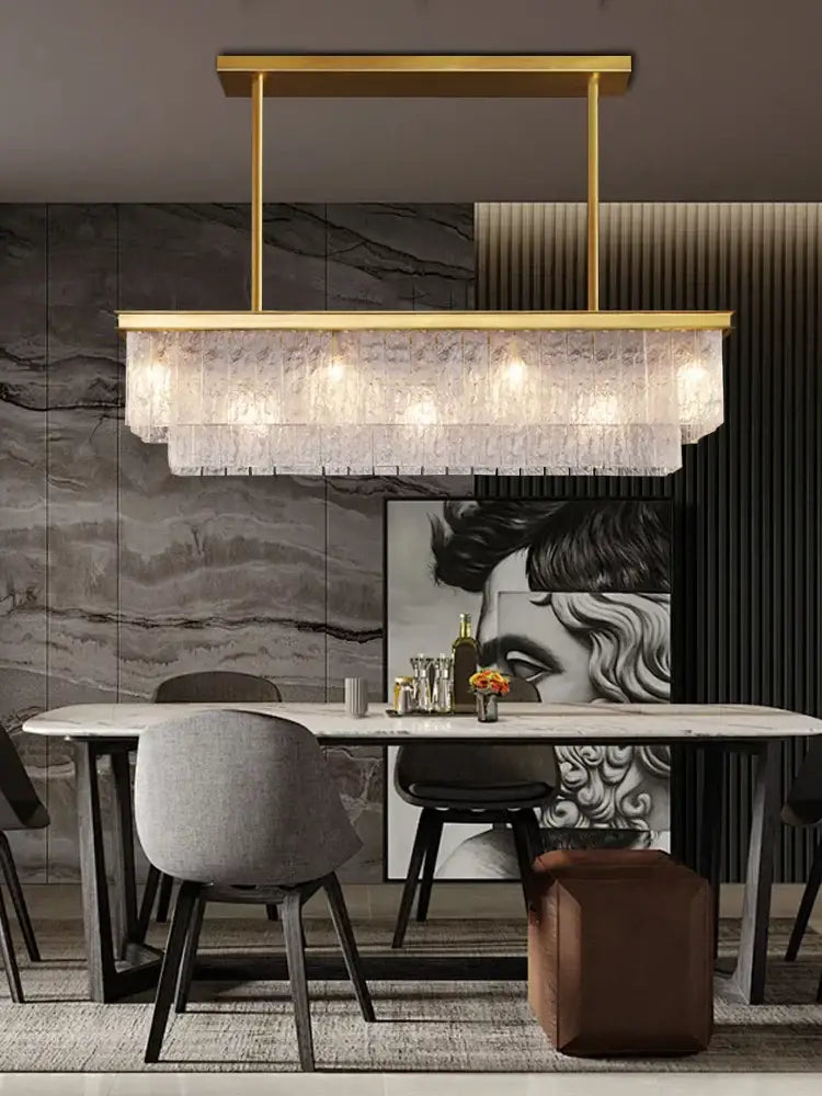 Gold Crystal Glass Chandelier Black or Gold Finish