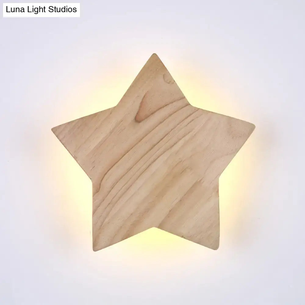 Wood Star Wall Sconce