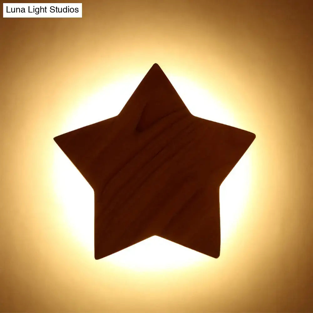 Wood Star Wall Sconce