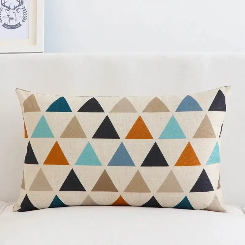 Navy Geometric Elk Pillow