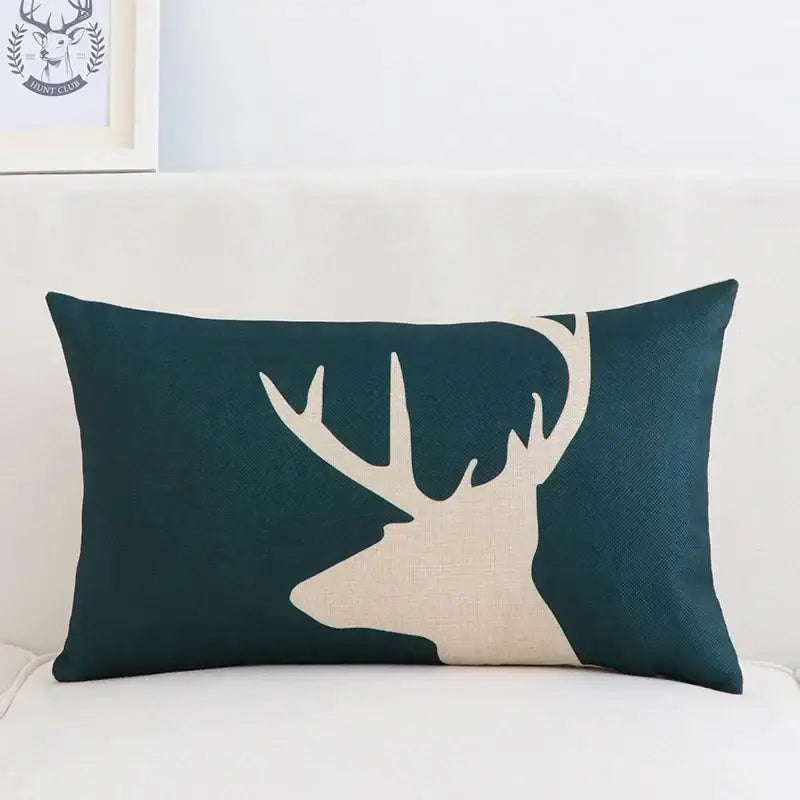 Navy Geometric Elk Pillow