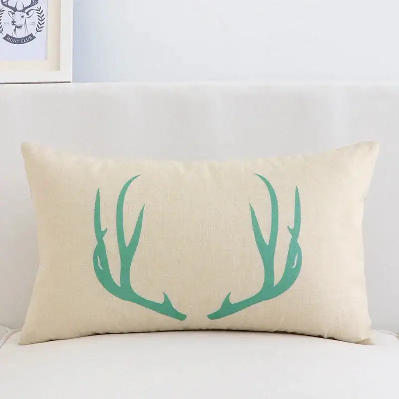 Navy Geometric Elk Pillow