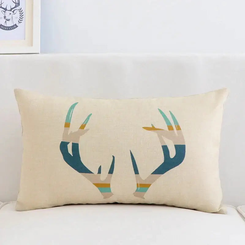 Navy Geometric Elk Pillow