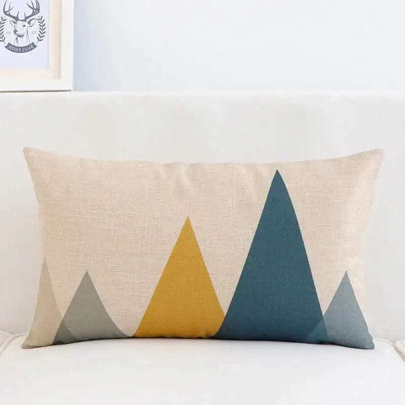 Navy Geometric Elk Pillow
