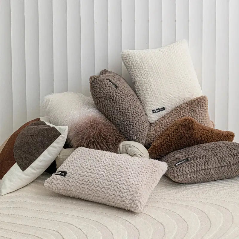 Neutral Geometric Cushion Cover