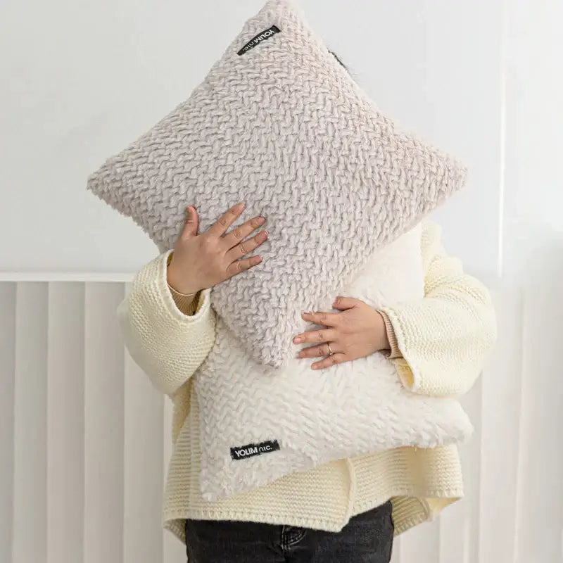 Neutral Geometric Cushion Cover