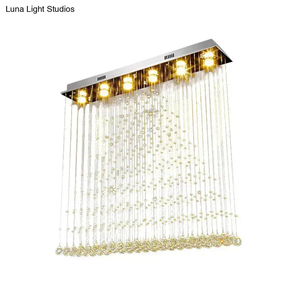 Nickel Crystal Ball Chandelier