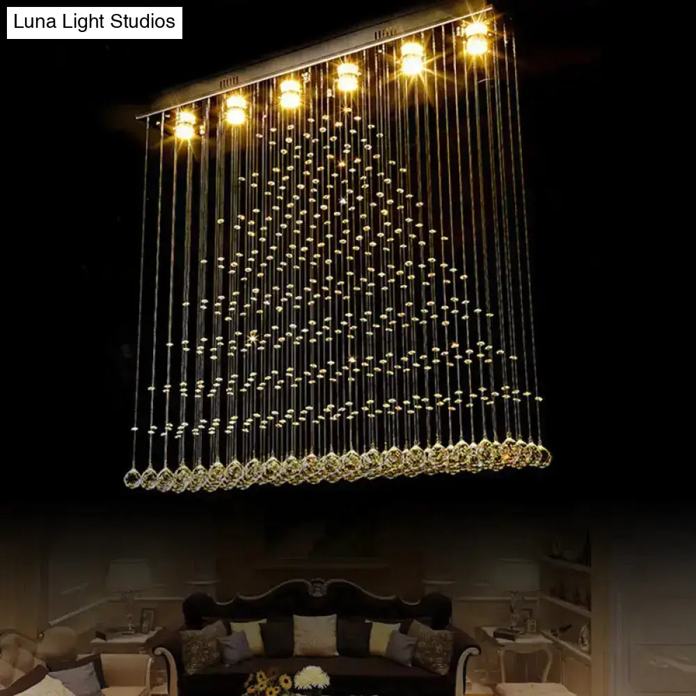 Nickel Crystal Ball Chandelier