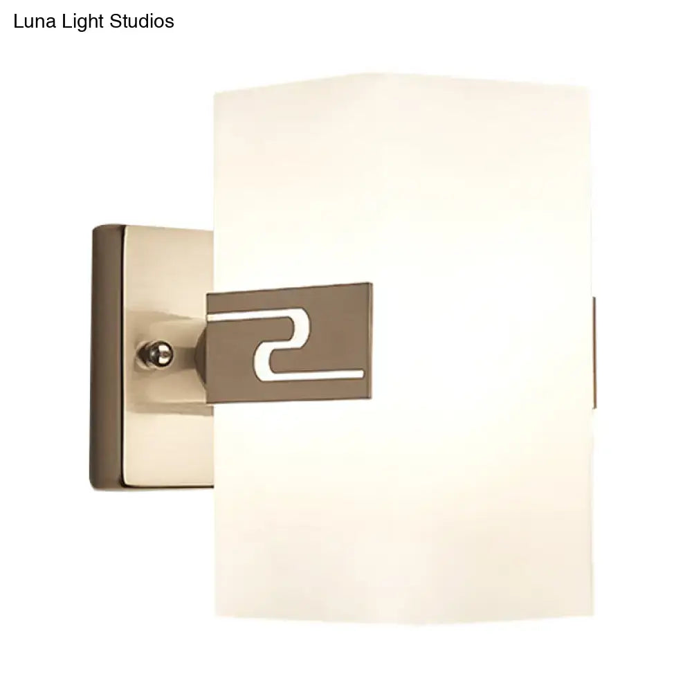 Nickel Cuboid Glass Sconce