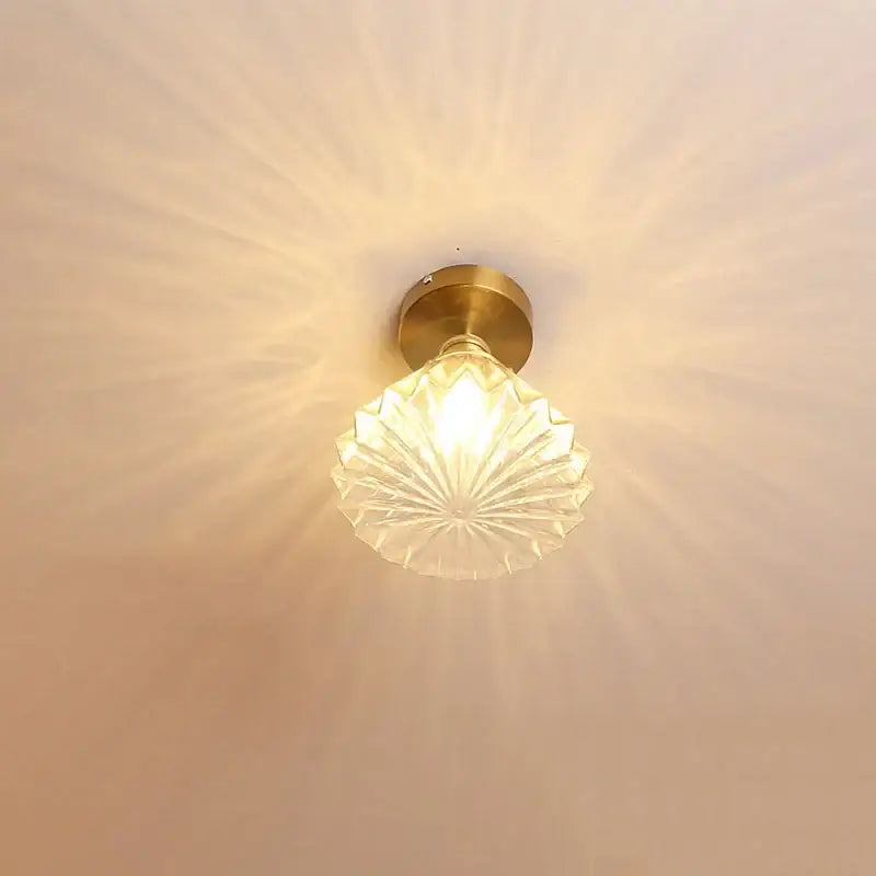 Brass Diamond Glass Ceiling Light