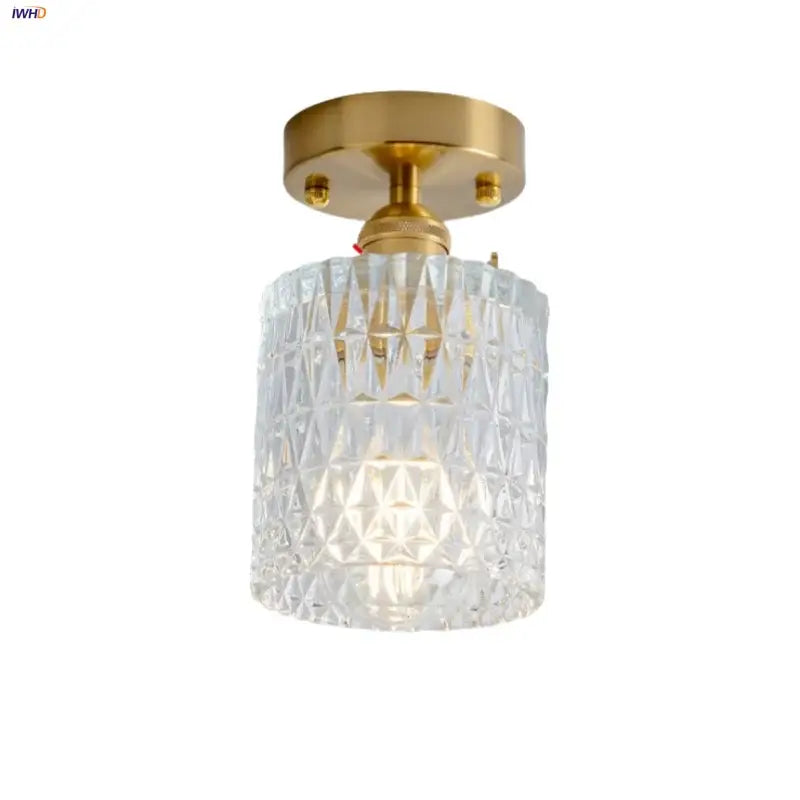 Clear Glass Gold Ceiling Light